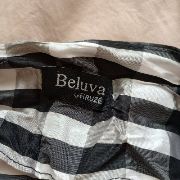 Black & White Gingham Tailored Designer Button Up Blouse Beluva by Firuze USA - Picture 2 of 6